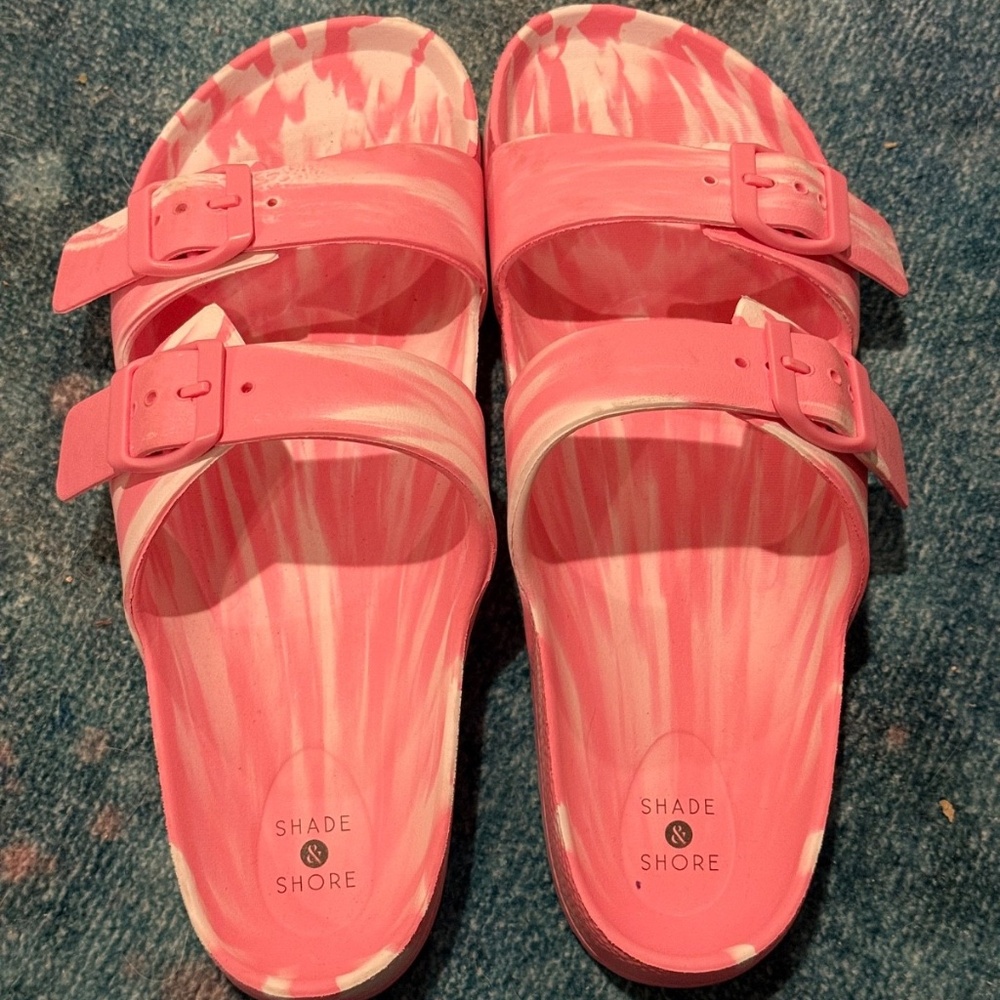 Women's Shade & Shore Slide Sandals Pink Size 10 Worn Once